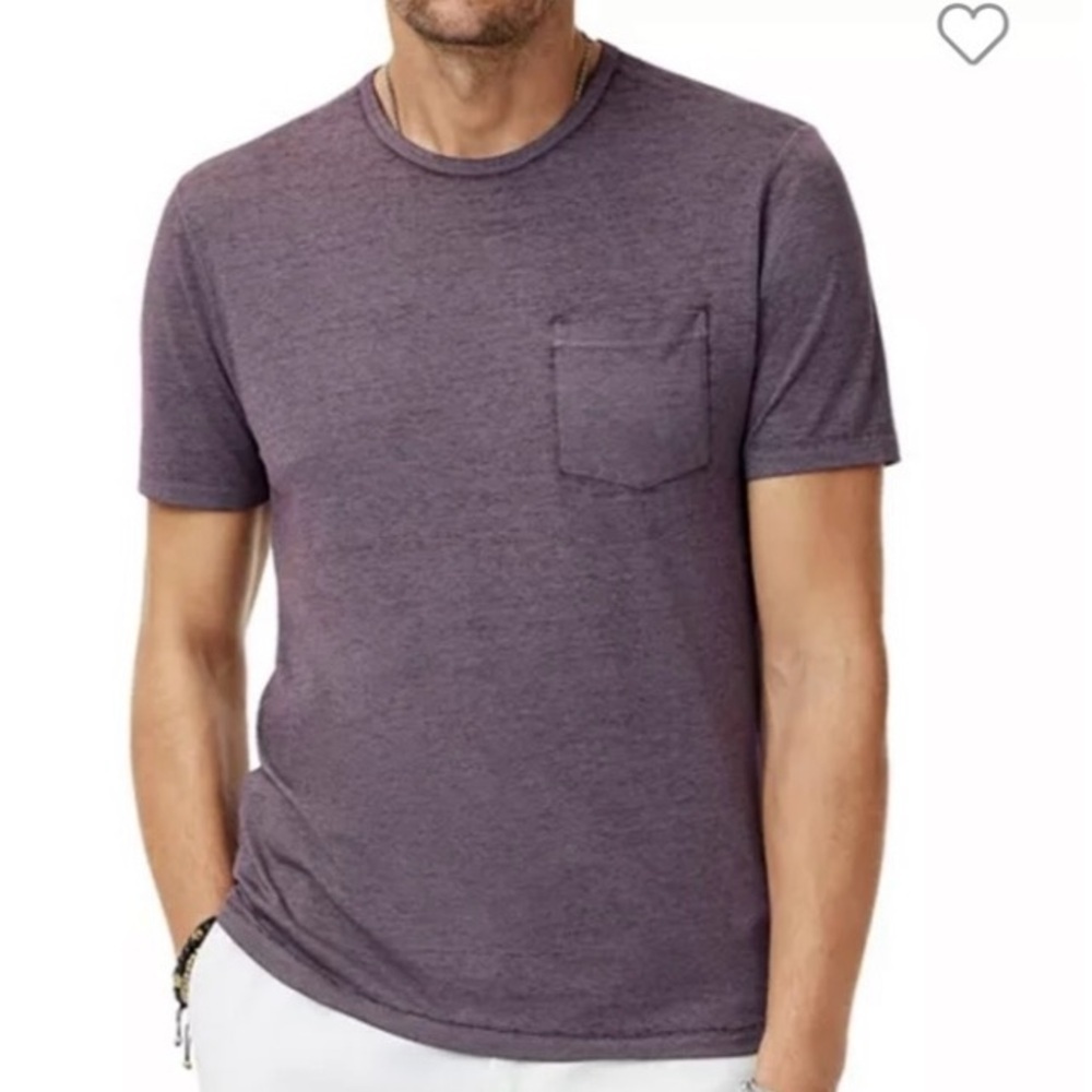 John Varvatos Heathered Plum Short Sleeve Pocket Tee